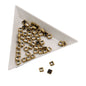 Glue On Kundan Stones Flat Back Metal Glass Square 4x4 MM (125 Pieces) Transparent For Jewellery Making Garment Embellishments [10 GMs] [jefs-embelshcabo-00120-m10]