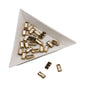 Glue On Kundan Stones Flat Back Metal Glass Rectangle 7.5x3.75 MM (70 Pieces) Transparent For Jewellery Making Garment Embellishments [10 GMs] [jefs-embelshcabo-00120-m11]