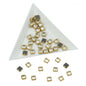 Glue On Kundan Stones Flat Back Metal Glass Square 4.8x2.3 MM (80 Pieces) Transparent For Jewellery Making Garment Embellishments [10 GMs] [jefs-embelshcabo-00120-m6]
