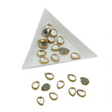 Glue On Kundan Stones Flat Back Metal Glass Flat Drop 9x6.5x2.8 MM (36 Pieces) Transparent For Jewellery Making Garment Embellishments [10 GMs] [jefs-embelshcabo-00120-m8]