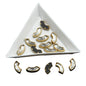 Glue On Kundan Stones Flat Back Metal Glass Moon C Shape 13.5x2 MM (30 Pieces) Transparent For Jewellery Making Garment Embellishments [10 GMs] [jefs-embelshcabo-00120-m9]