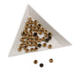 Glue On Kundan Stones Flat Back Metal Glass Round 4.25x2.25 MM (130 Pieces) Golden Brown For Jewellery Making Garment Embellishments [10 GMs] [jefs-embelshcabo-00121-m10]