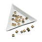 Glue On Kundan Stones Flat Back Metal Glass Square 4.5x2.25 MM (70 Pieces) Golden Brown For Jewellery Making Garment Embellishments [10 GMs] [jefs-embelshcabo-00121-m11]