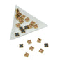 Glue On Kundan Stones Flat Back Metal Glass Square 7x3 MM (35 Pieces) Golden Brown For Jewellery Making Garment Embellishments [10 GMs] [jefs-embelshcabo-00121-m5]