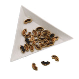 Glue On Kundan Stones Flat Back Metal Glass Moon C Shape 9x4 MM (60 Pieces) Golden Brown For Jewellery Making Garment Embellishments [10 GMs] [jefs-embelshcabo-00121-m8]