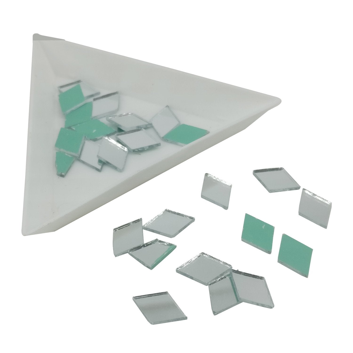 Small Glass Mirrors Rhombus 11.5x8mm (190 Pieces) For Sewing Embroidery Crafts Jewellery Multipurpose Transparent Color (25 Gm Weight) [jefs-embelshcabo-00124-m10]