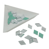 Small Glass Mirrors Rhombus 11.5x8mm (190 Pieces) For Sewing Embroidery Crafts Jewellery Multipurpose Transparent Color (25 Gm Weight) [jefs-embelshcabo-00124-m10]