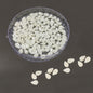 Plastic Half Pearls Pastable Embellishments Beads Drop 7.5x5x2.5 MM (160 Pieces) Off White For Jewellery Making Garments Nails Arts Crafts And Decoration [10 Grams] [jefs-embelshcabo-00125-m2]