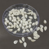 Plastic Half Pearls Pastable Embellishments Beads Drop 10x5.5x3.5 MM (80 Pieces) Off White For Jewellery Making Garments Nails Arts Crafts And Decoration [10 Grams] [jefs-embelshcabo-00125-m3]