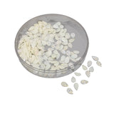Plastic Half Pearls Pastable Embellishments (175 Pieces) 7.5x4.5x1.5 MM Beads Drop With Stripes Off White For Jewellery Making Garments Nails Arts Crafts And Decoration [5 Grams] [jefs-embelshcabo-00125-m6]