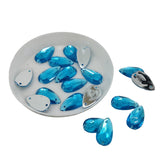 Imitation Kundan Stones With Holes Flatback Acrylic 15x8.5x2 MM Drop For Jewellery Making Garment Embellishments [jefs-embelshcabo-00128]