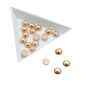 Acrylic Kundan Stones Embellishments Cabochons 7.25x3.5 MM Round (80 Pieces, 25 GMs) Peach For Embroidery Garments Jewellery Making [jefs-embelshcabo-00130-m3]