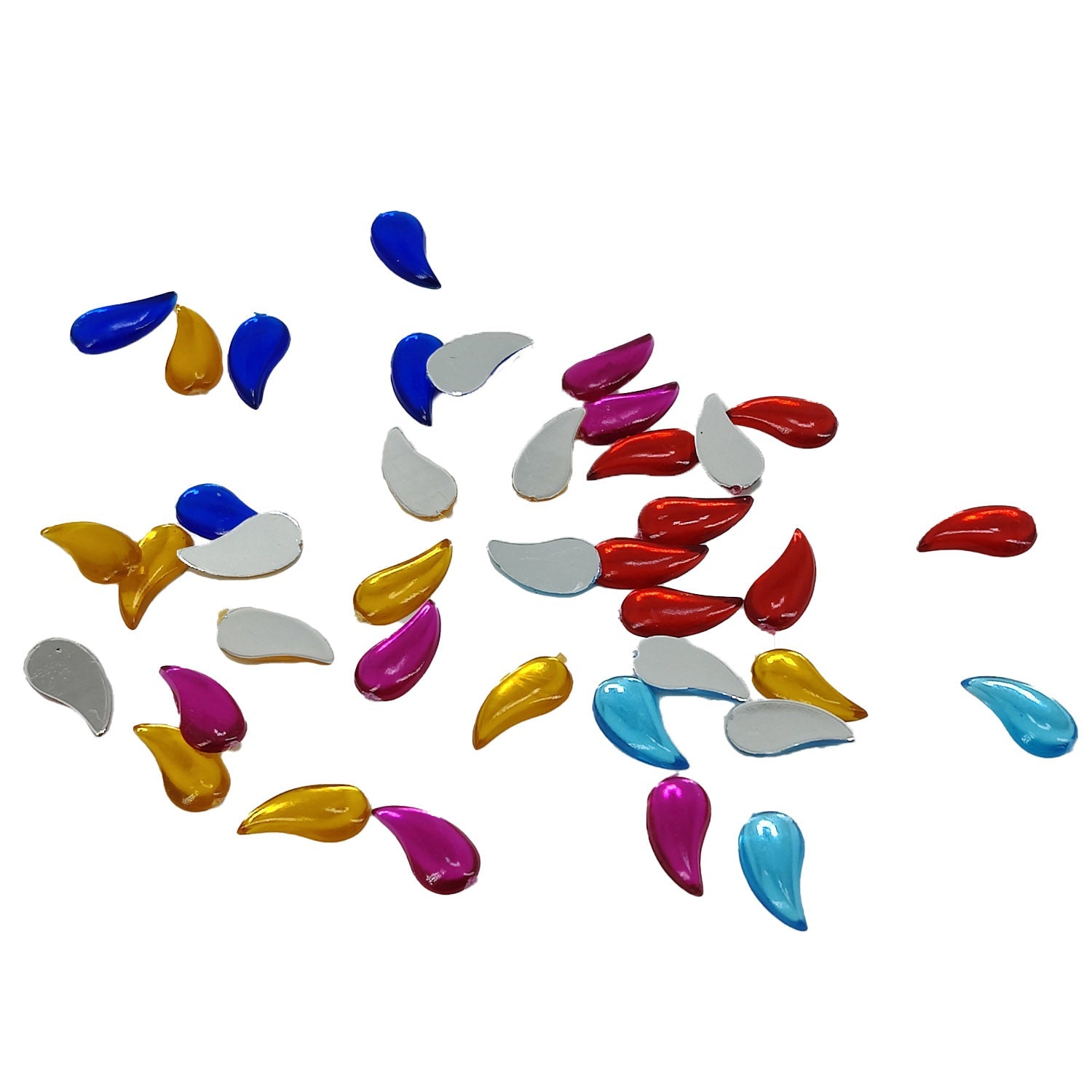 Imitation Kundan Stones Flatback Acrylic 22.5x11x2.5 MM Paisley For Jewellery Making Garment Embellishments