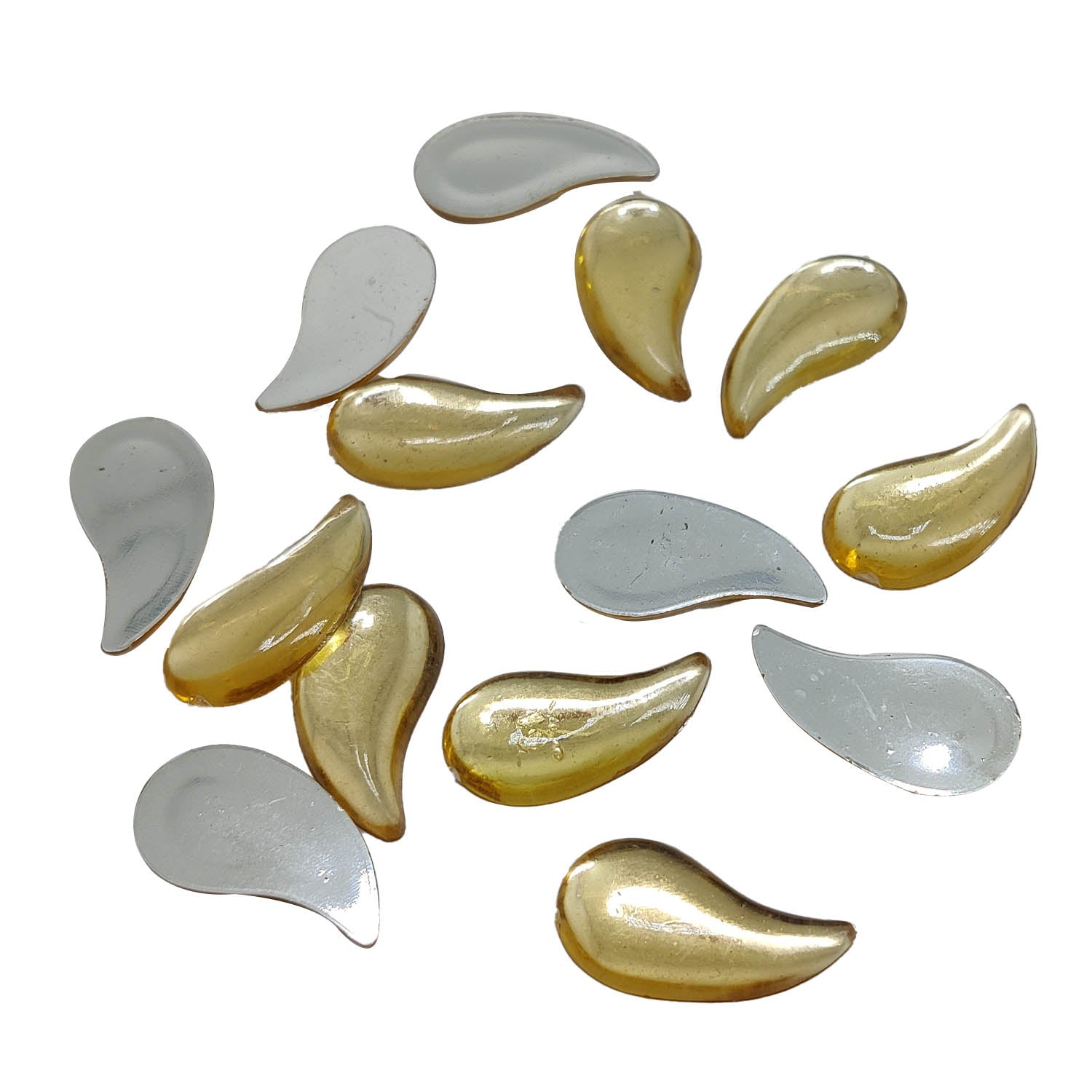 Imitation Kundan Stones Flatback Acrylic 22.5x11x2.5 MM Paisley For Jewellery Making Garment Embellishments