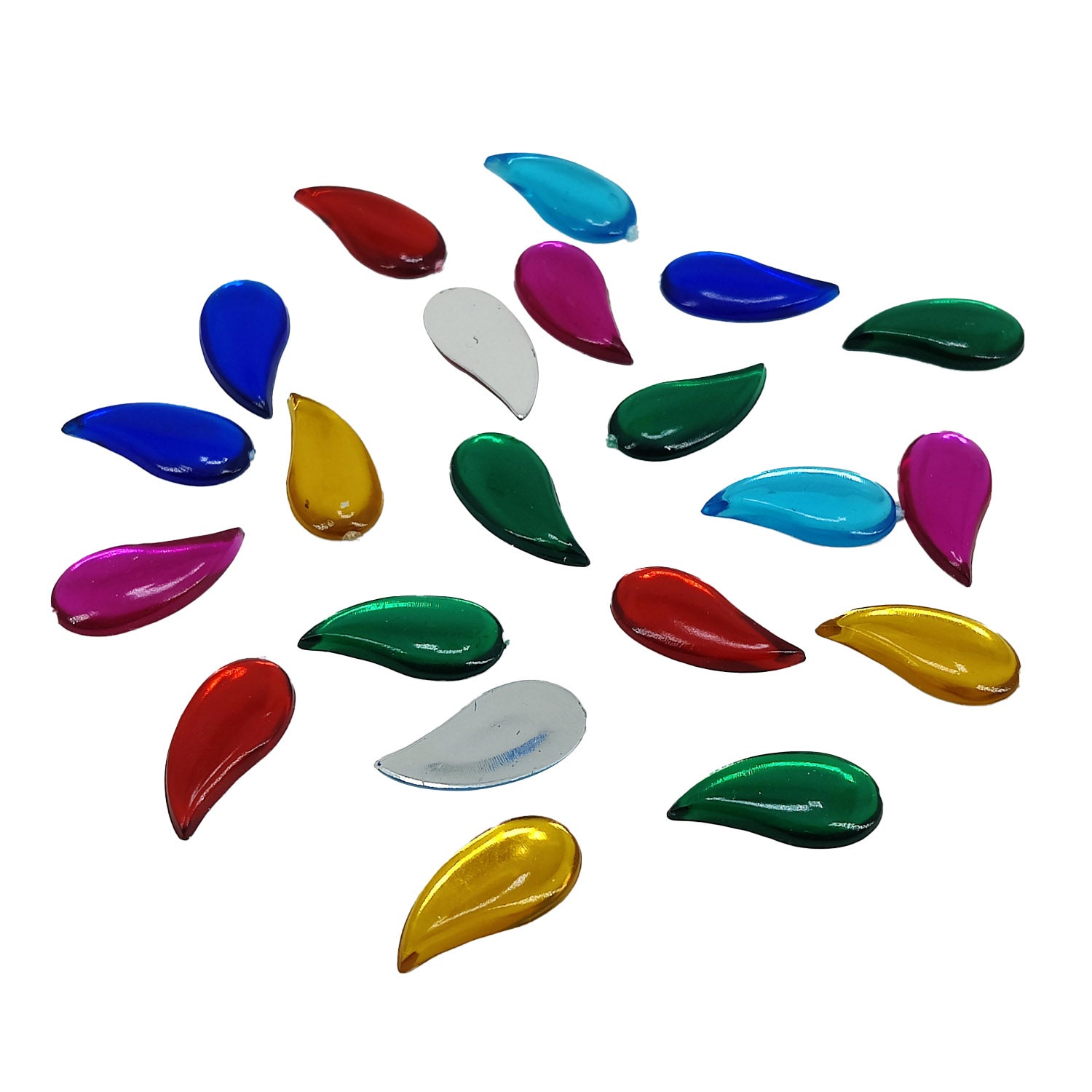 Imitation Kundan Stones Flatback Acrylic 12x6x1.5 MM Paisley For Jewellery Making Garment Embellishments