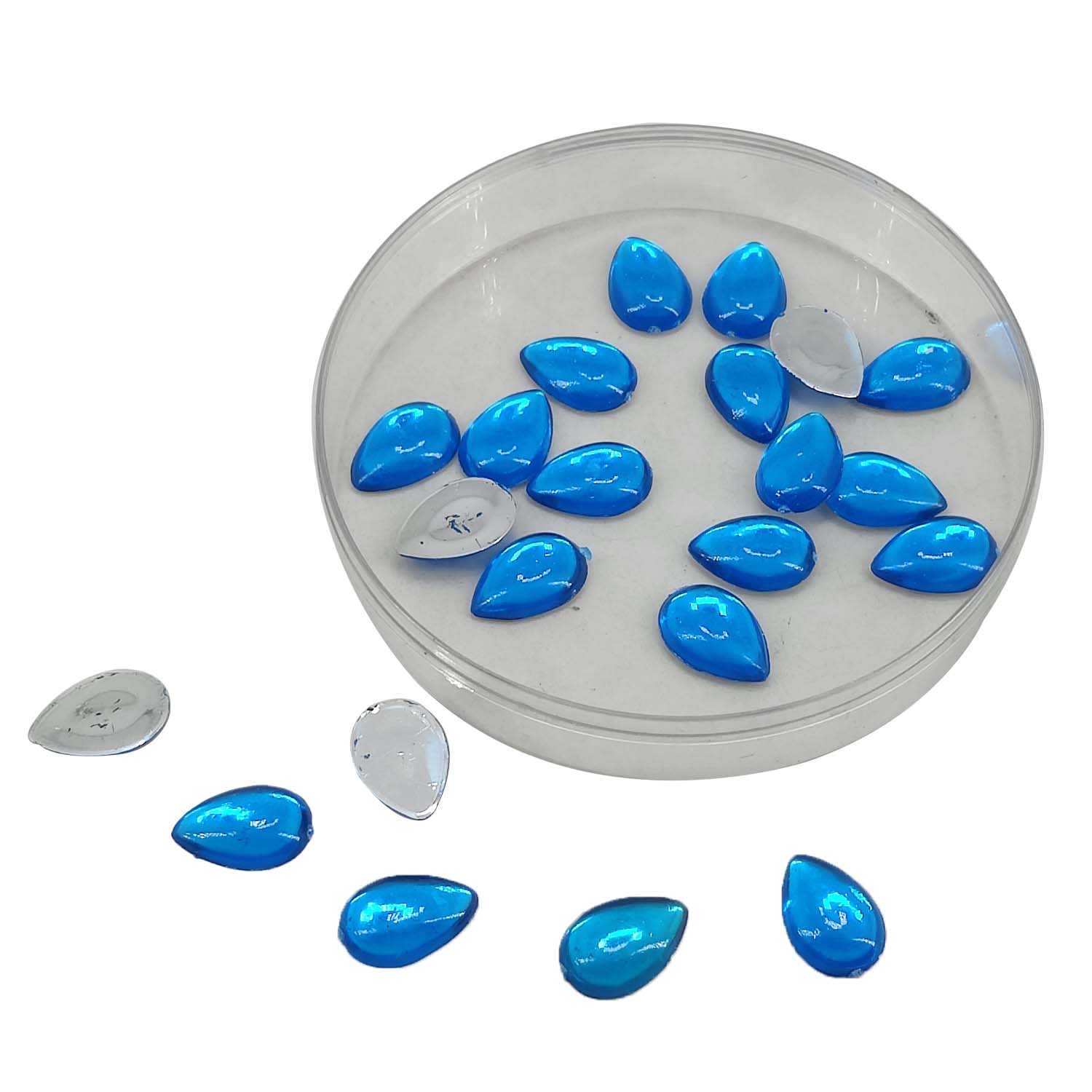 Imitation Kundan Stones Flatback Acrylic 13.5x8.5x2 MM Drop For Jewellery Making Garment Embellishments