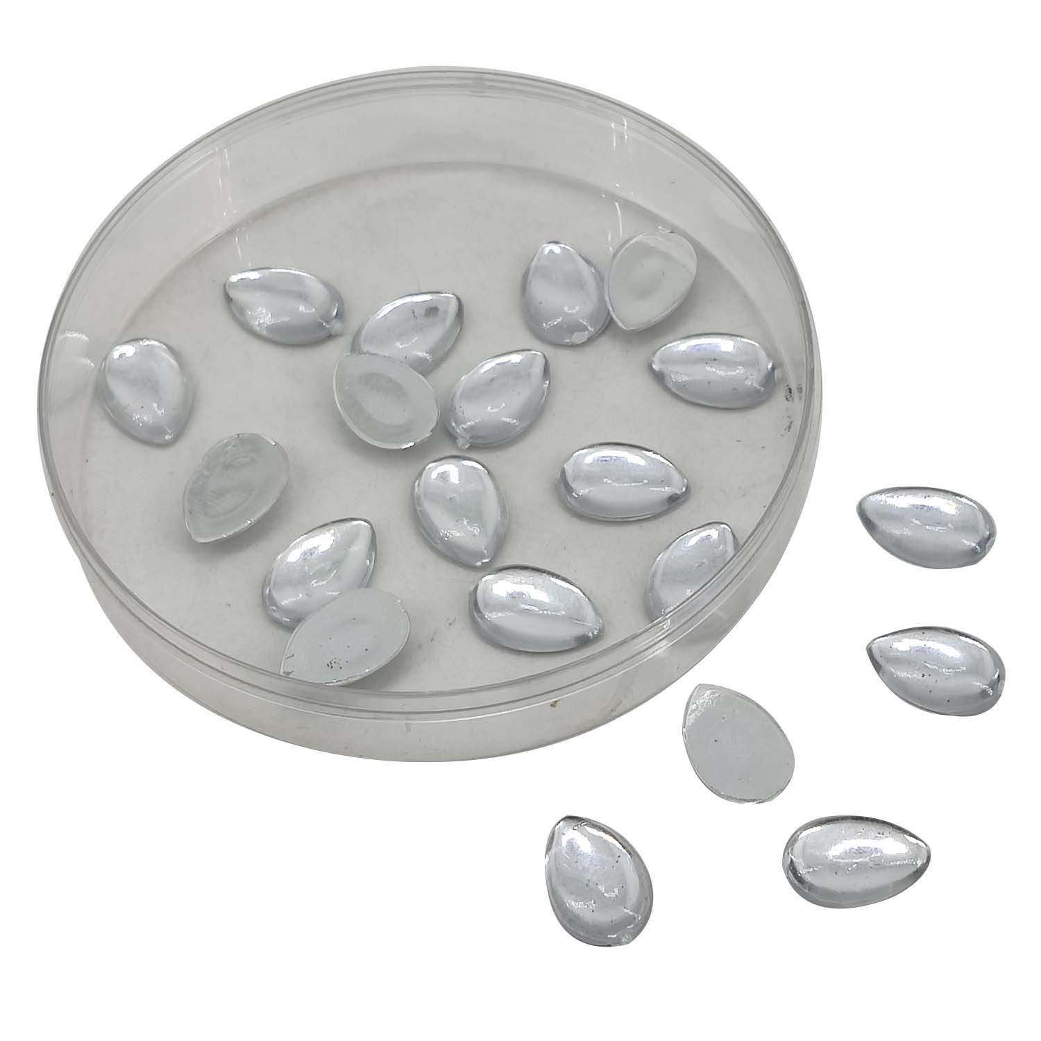 Imitation Kundan Stones Flatback Acrylic 13.5x8.5x2 MM Drop For Jewellery Making Garment Embellishments [jefs-embelshcabo-00134]