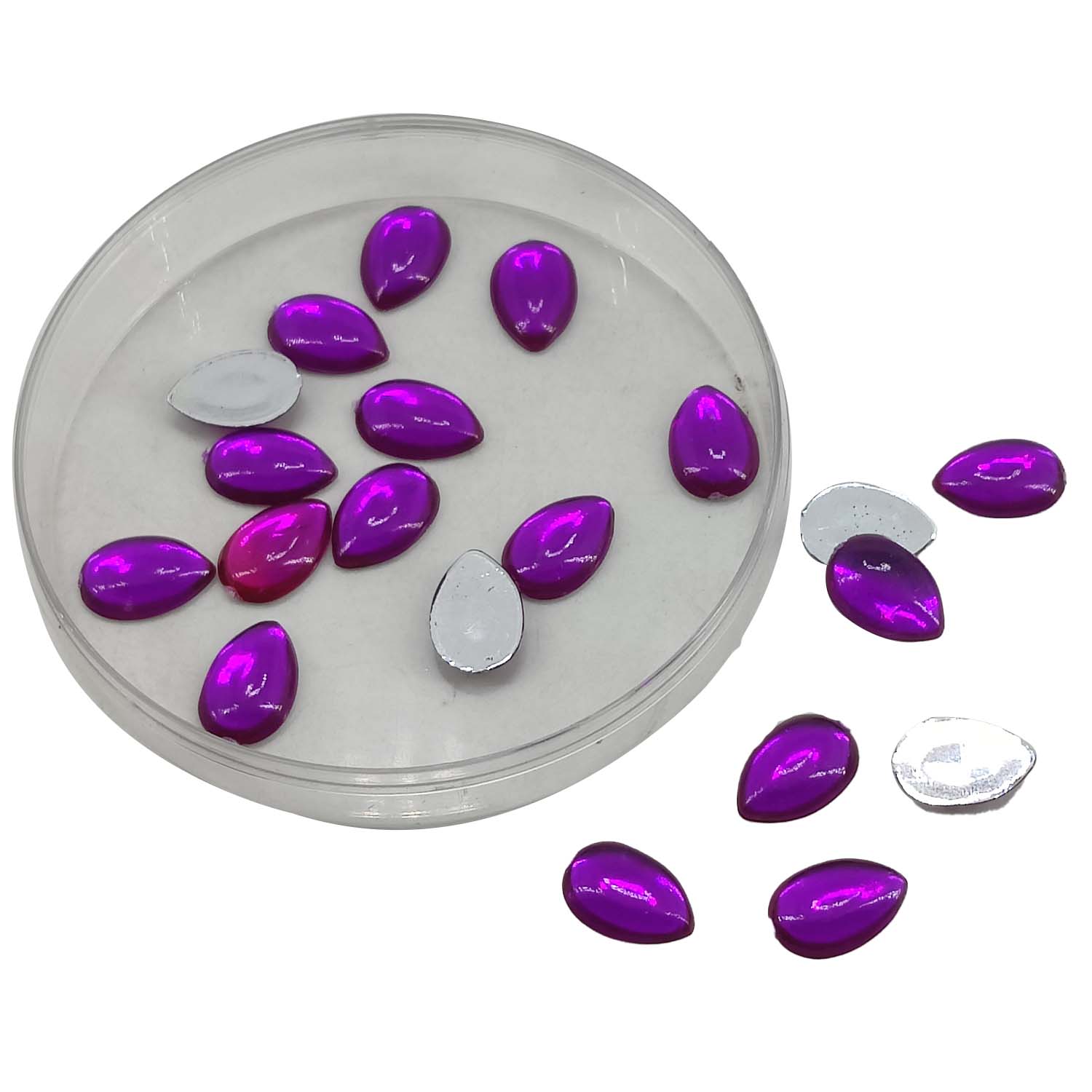 Imitation Kundan Stones Flatback Acrylic 13.5x8.5x2 MM Drop For Jewellery Making Garment Embellishments