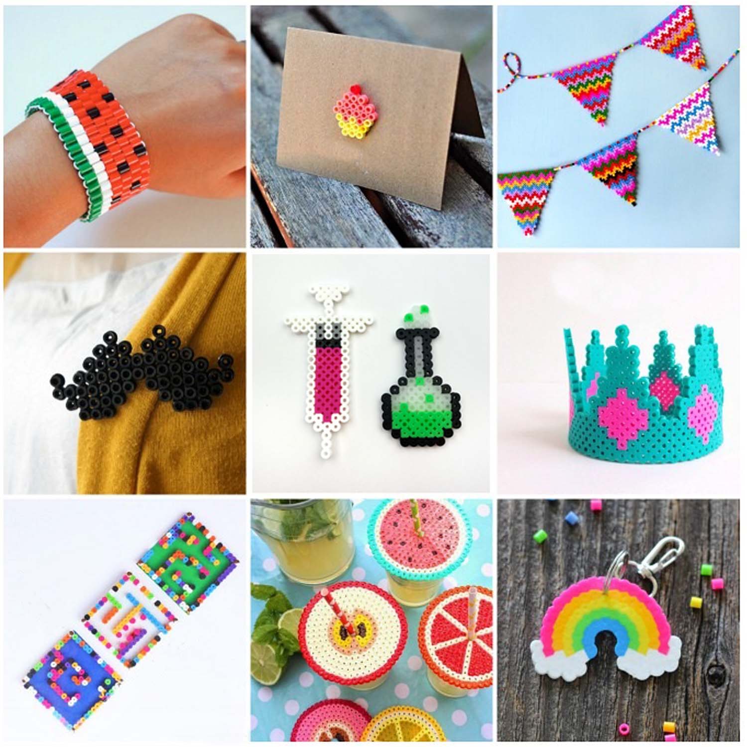 DIY Bead Fusion Kit (5 MM Beads x 850 PCs, 1 Random Shape Mini Pegboard, 1 Tweezer, 1 Mini Ironing Paper) For Craft Projects Hobby Gifts [jefs-gnrlcrftsupp-00045-kit2]