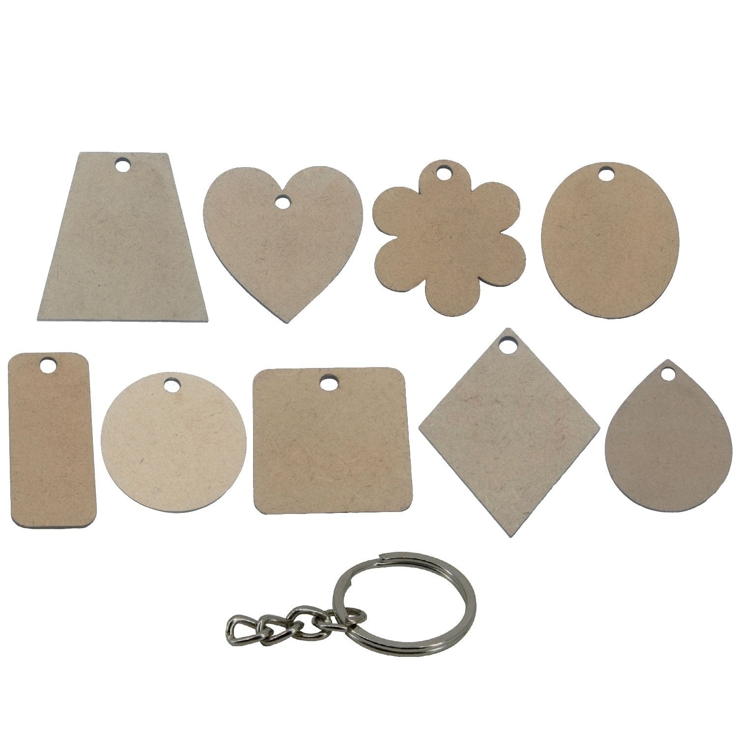 Buy MDF Key Chain Bases With Steel Rings For DIY Painting online ...
