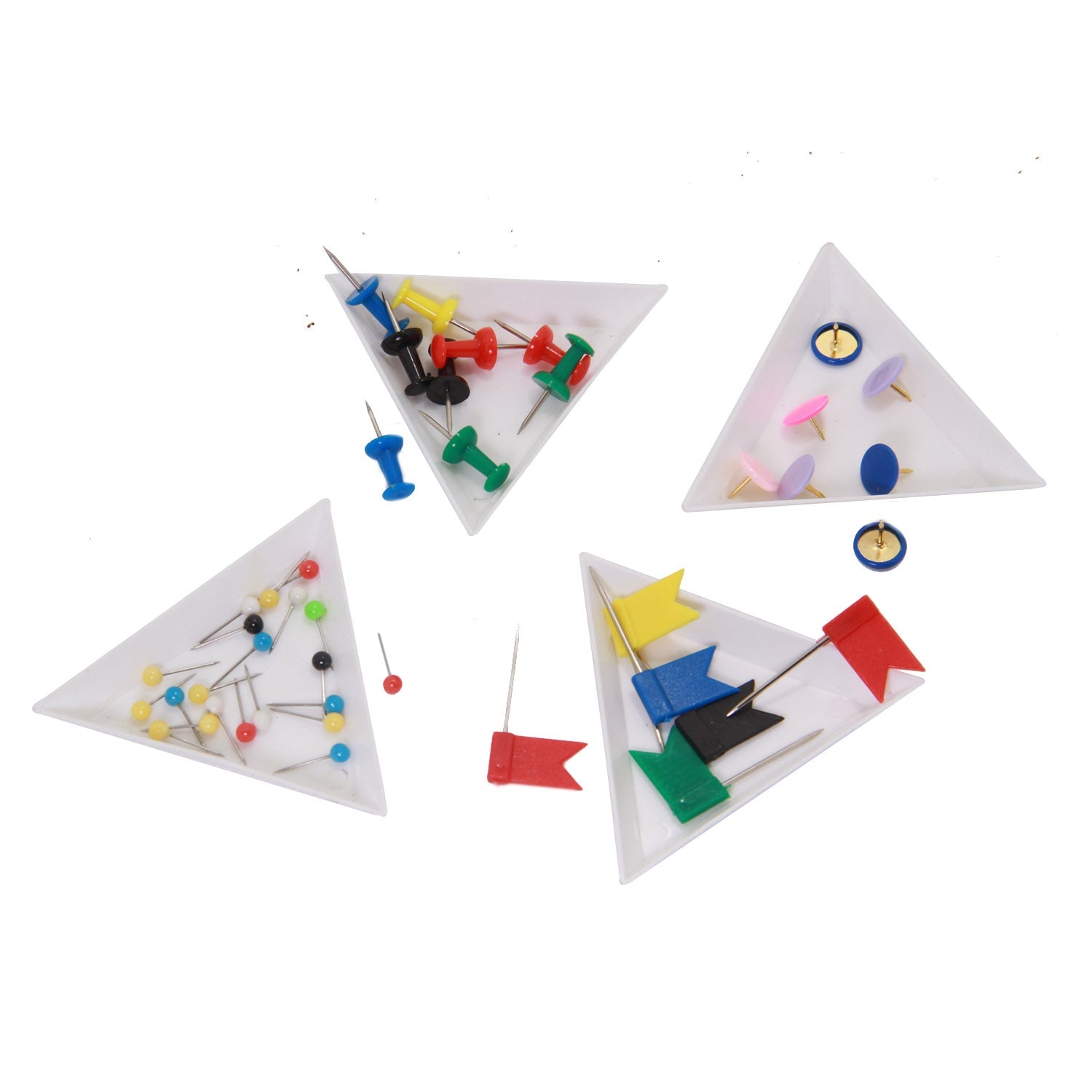 Plastic Map Notice Board Desk Push Pins Mixed Shapes Combo (Screw 25 Pcs, Ball Pins 80 Pcs, Flag 15 Pcs, Button 30 Pcs) [jefs-offcstnry-00042-mix1]