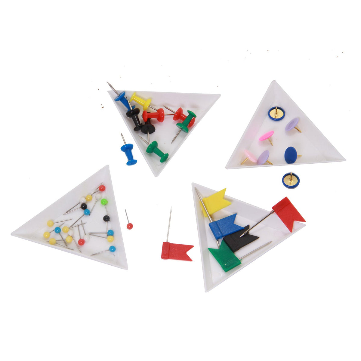 Plastic Map Notice Board Desk Push Pins Mixed Shapes Combo (Screw 25 Pcs, Ball Pins 80 Pcs, Flag 15 Pcs, Button 30 Pcs) [jefs-offcstnry-00042-mix1]
