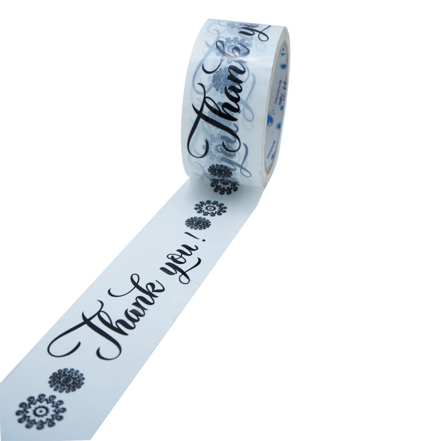 Thank You Printed BOPP Adhesive Packnig Tapes 2 Inch (1 Roll, 65 Meters) White For Gift Packaging [jefs-pack-boxnsupp-00001-m1]