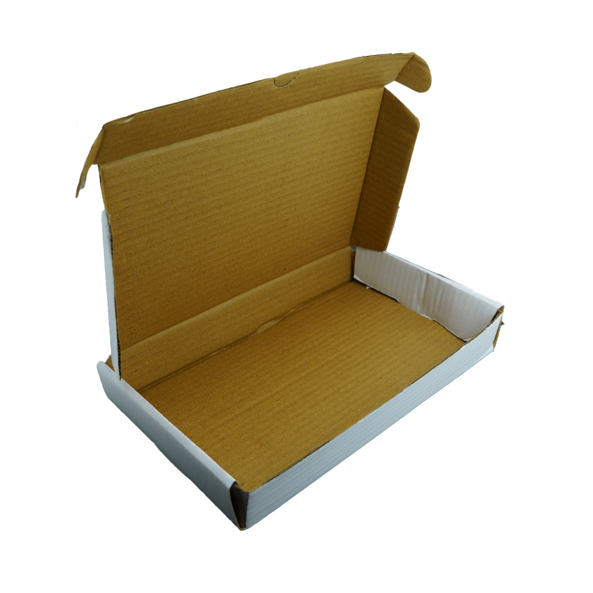 Corrugated Folding Box 10x6x1.5 Inch (Pack of 10) White Rectangle For Multipurpose Jewellery Crafts Packaging