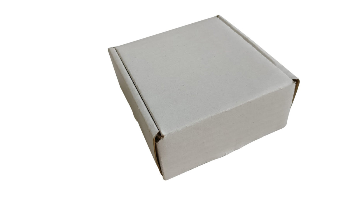 Corrugated Packing Folding Multipurpose Box (Pack of 10 Pieces) White Rectangle 4x4x2 Inch For Packaging & Shipping Jewellery Crafts [jefs-pack-boxnsupp-00003-m13]