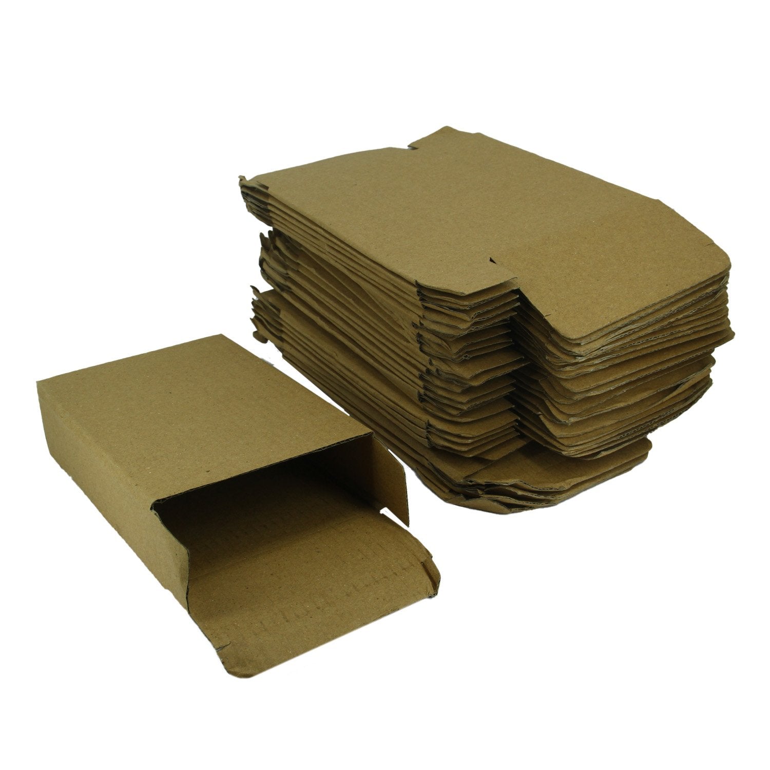 Corrugated Packing Tuck In Multipurpose Box (Pack of 10 Pieces) Brown Rectangle 4x2x7 Inch For Packaging & Shipping Jewellery Crafts [jefs-pack-boxnsupp-00003-m21]