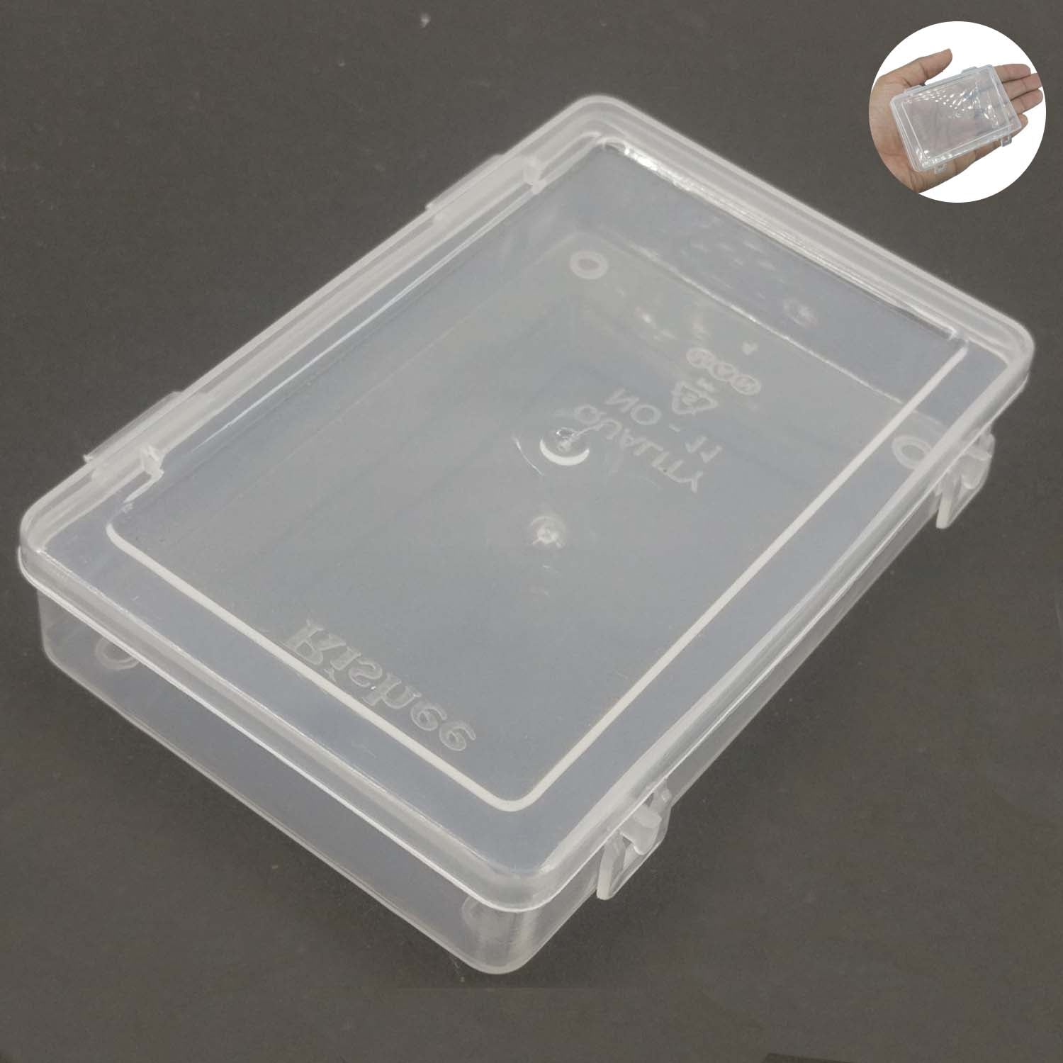 Plastic Box (12 Pieces) 8.7x5.7x1.2 CM Rectangle For Multipurpose Packing & Storage Transparent Color [jefs-pack-boxnsupp-00006-m10]