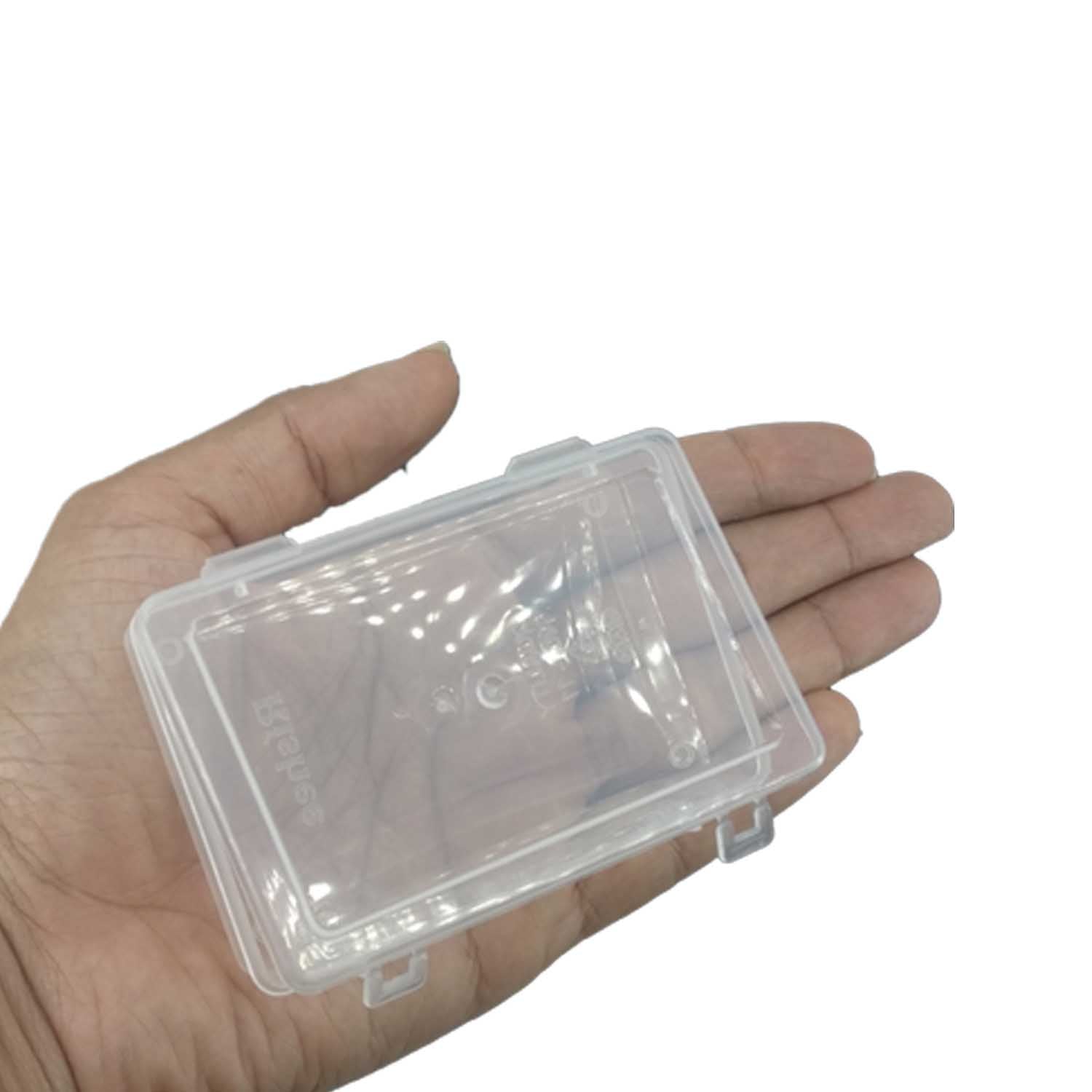 Plastic Box (12 Pieces) 8.7x5.7x1.2 CM Rectangle For Multipurpose Packing & Storage Transparent Color [jefs-pack-boxnsupp-00006-m10]
