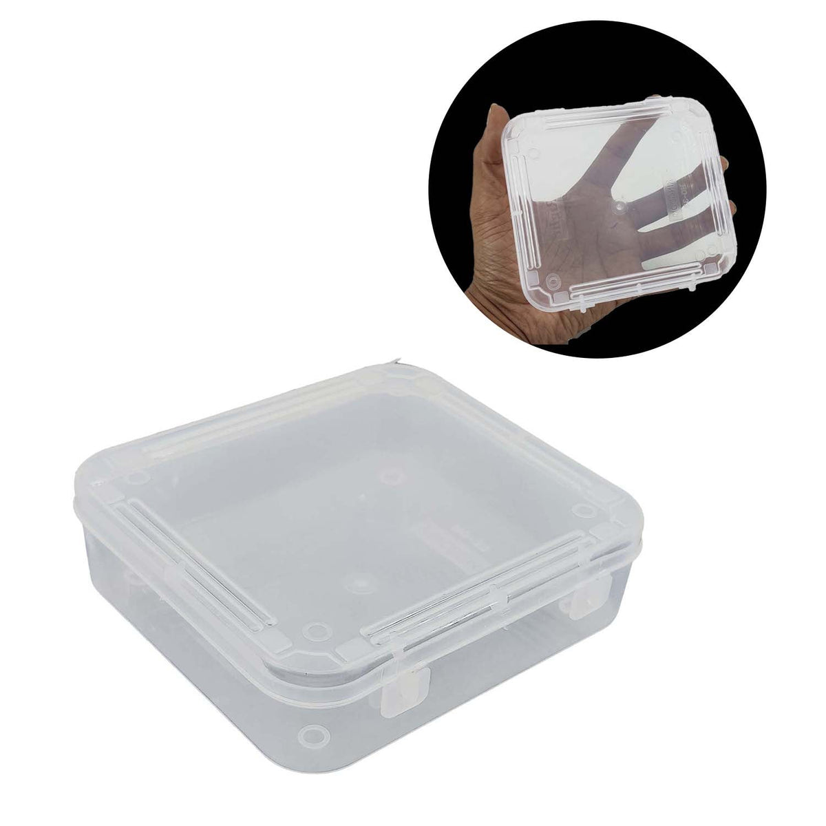 Plastic Box (12 Pieces) 12x10x3 CM Rectangle For Multipurpose Packing & Storage Transparent Color [jefs-pack-boxnsupp-00006-m16]