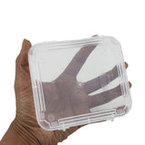 Plastic Box (12 Pieces) 12x10x3 CM Rectangle For Multipurpose Packing & Storage Transparent Color [jefs-pack-boxnsupp-00006-m16]