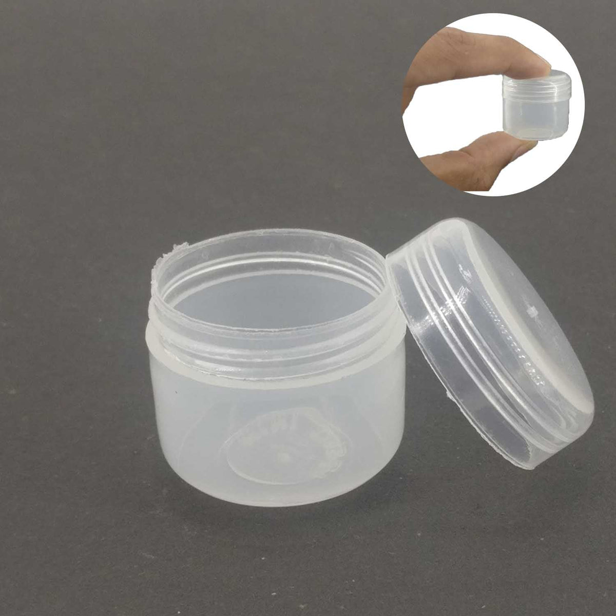 Plastic Box (36 Pieces) 2.6x2.2 CM Round For Multipurpose Packing & Storage Transparent Color [jefs-pack-boxnsupp-00006-m1]