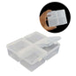 4-Partition Plastic Box (1 Piece) 11x9x3.5 CM Rectangle Compartment Size 5x4 CM For Multipurpose Packing & Storage Transparent Color [jefs-pack-boxnsupp-00006-m20]