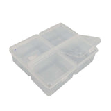 4-Partition Plastic Box (1 Piece) 11x9x3.5 CM Rectangle Compartment Size 5x4 CM For Multipurpose Packing & Storage Transparent Color [jefs-pack-boxnsupp-00006-m20]