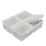 4-Partition Plastic Box (1 Piece) 11x9x3.5 CM Rectangle Compartment Size 5x4 CM For Multipurpose Packing & Storage Transparent Color [jefs-pack-boxnsupp-00006-m20]