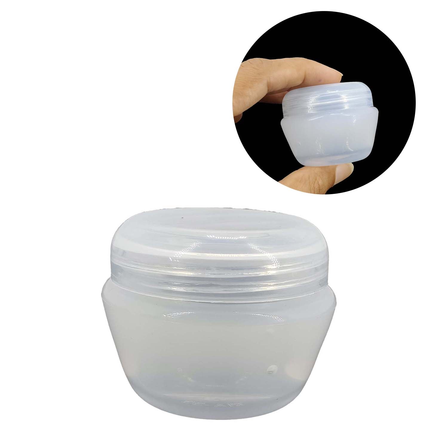 Thick Plastic Box (12 Pieces) 5x4.5x4 CM Capacity 30 ML Round For Packing Cream Gel Liquids Storage Transparent Color [jefs-pack-boxnsupp-00006-m27]