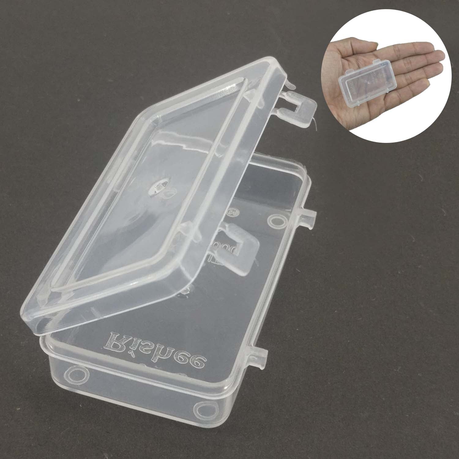 Plastic Box (24 Pieces) 6x3.3x1.5 CM Rectangle For Multipurpose Packing & Storage Transparent Color [jefs-pack-boxnsupp-00006-m8]