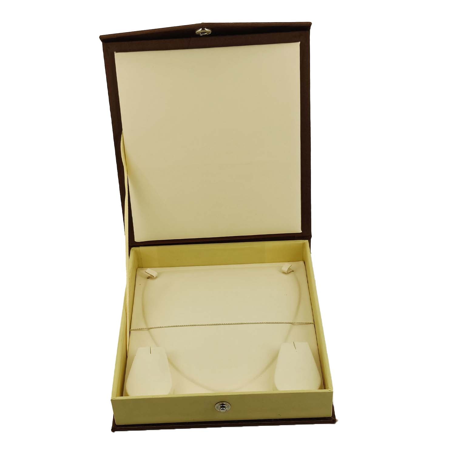 Rigid Cardboard Jewellery Set Box 16x15x3 CM (1 Piece, Random Assorted Color) Rectangle For Necklace Chain & Earring [jefs-pack-boxnsupp-00075-m13]