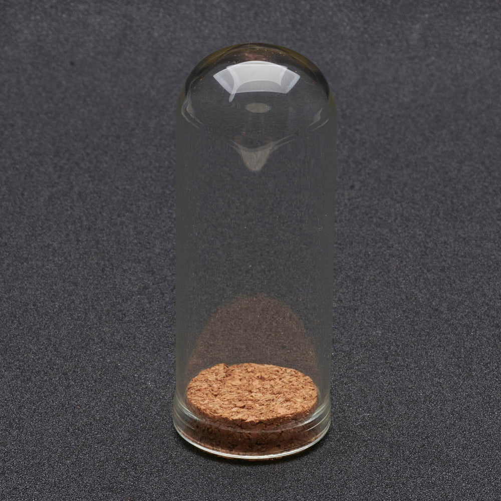 Glass Dome Cloche Cover Containers (1 Set Of 3 Sizes - 3.5x2.2 CM, 4.4x2.5 CM, 7x2.7 CM) Bottles Bell Jars With Cork Lid