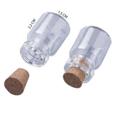 Miniature Glass Vial Bottles With Cork Stoppers For Crafts Jewellery Storage Decoration Gifts 2.2x1.5cm Capacity:Approx 5 ML Jar Transparent Color (Pack of 5 pieces) [jefs-pack-boxnsupp-00127-m1]
