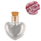 Miniature Glass Vial Bottles With Cork Stoppers Capacity Approx 4 ML 3.2x2.2x1 CM (5 Pieces) Heart For Crafts Decoration Gifts  Jar Transparent