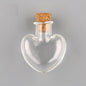 Miniature Glass Vial Bottles With Cork Stoppers Capacity Approx 4 ML 3.2x2.2x1 CM (5 Pieces) Heart For Crafts Decoration Gifts  Jar Transparent