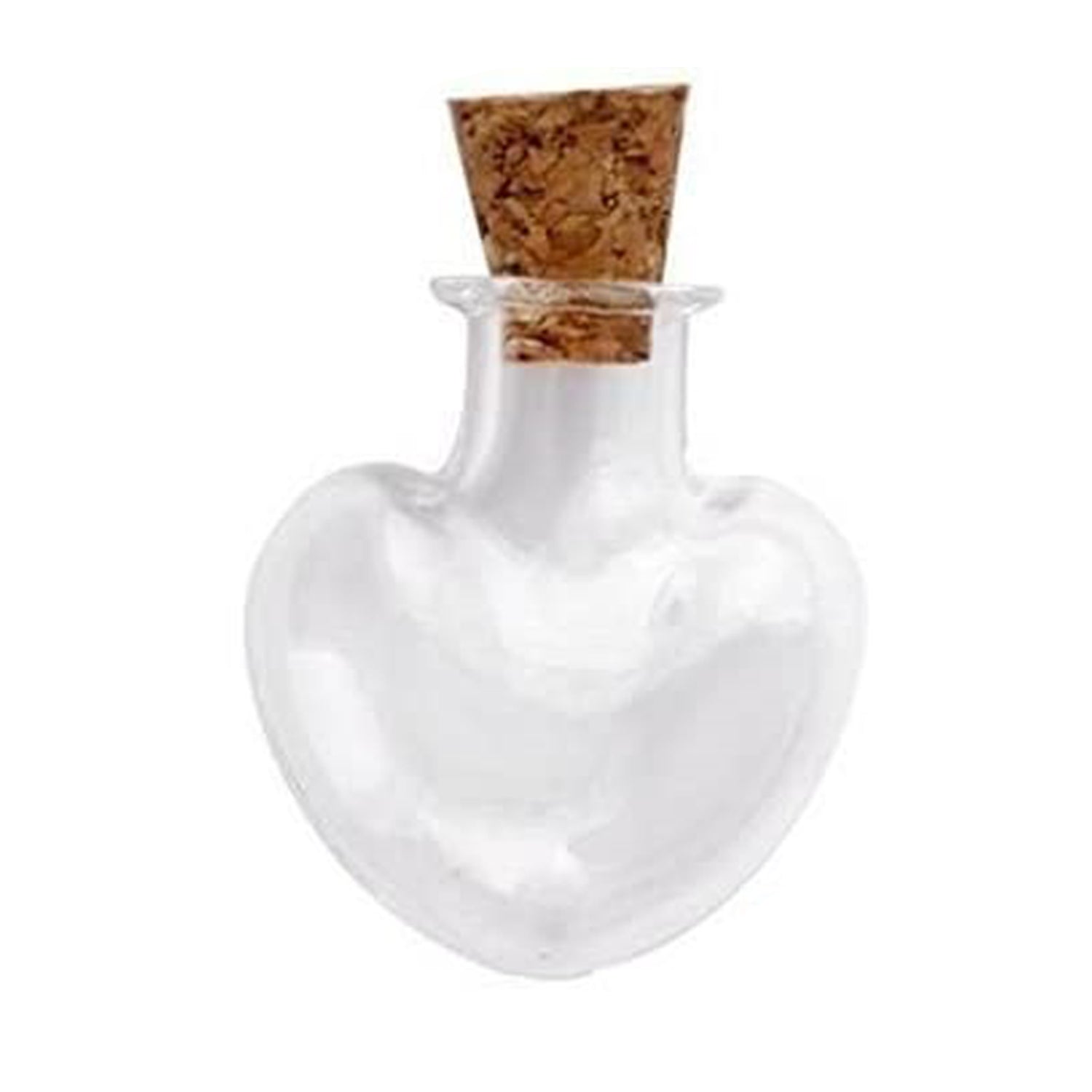 Miniature Glass Vial Bottles With Cork Stoppers Capacity Approx 4 ML 3.2x2.2x1 CM (5 Pieces) Heart For Crafts Decoration Gifts  Jar Transparent