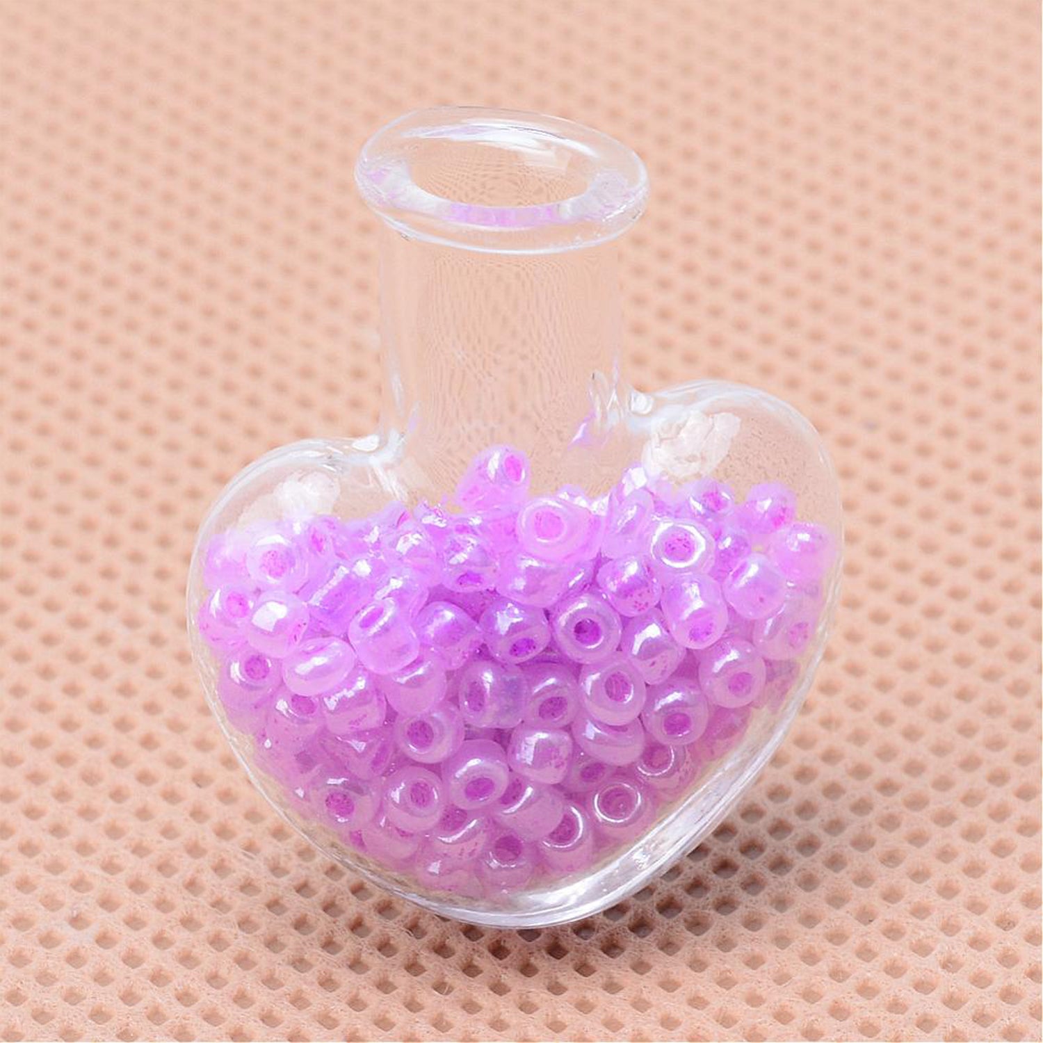 Miniature Glass Vial Bottles With Cork Stoppers Capacity Approx 4 ML 3.2x2.2x1 CM (5 Pieces) Heart For Crafts Decoration Gifts  Jar Transparent