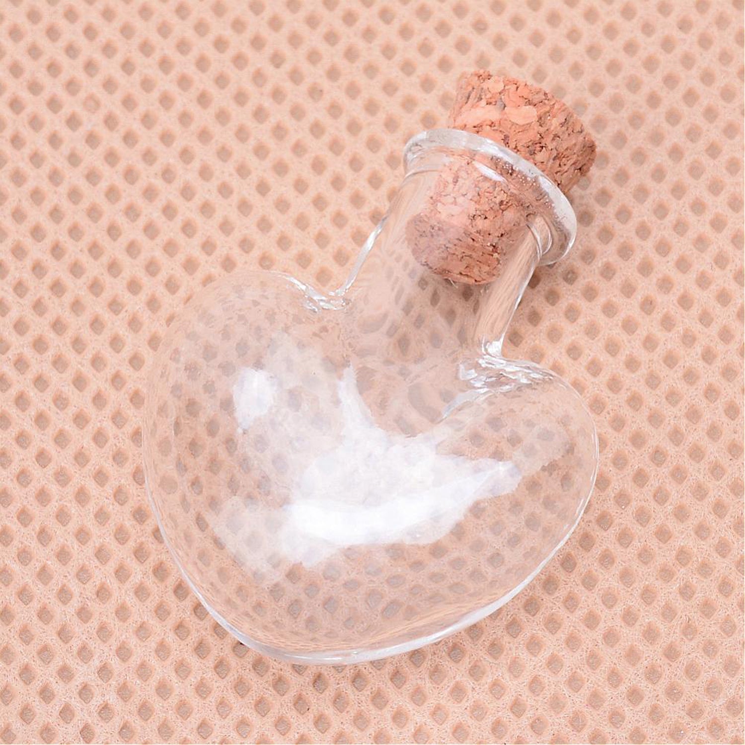 Miniature Glass Vial Bottles With Cork Stoppers Capacity Approx 4 ML 3.2x2.2x1 CM (5 Pieces) Heart For Crafts Decoration Gifts  Jar Transparent