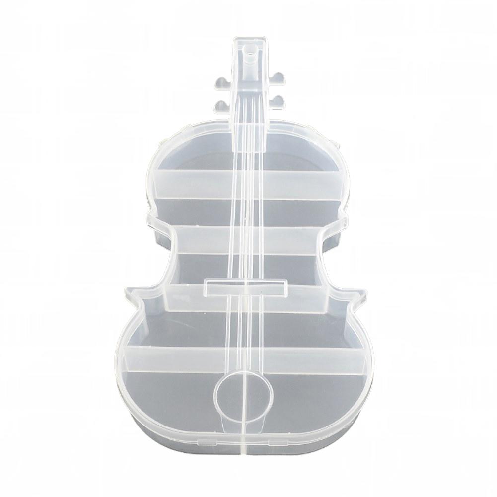Plastic Gift Box 10 Partitions 22x10x2.5xcm Guitar Transparent Color (Sold as 1 piece) [jefs-pack-boxnsupp-00128-m2]