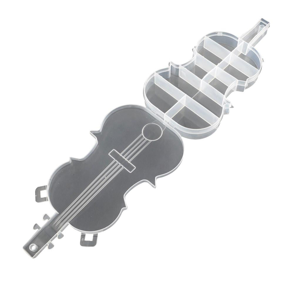 Plastic Gift Box 10 Partitions 22x10x2.5xcm Guitar Transparent Color (Sold as 1 piece) [jefs-pack-boxnsupp-00128-m2]